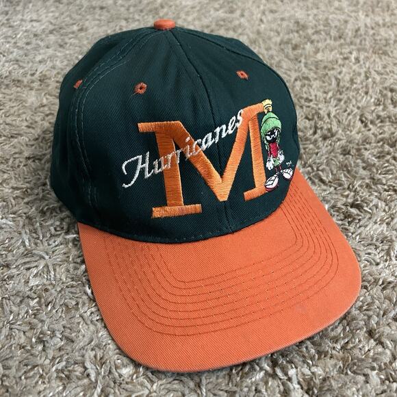 Vintage 1993 Miami Hurricanes Marvin The Martian Looney Tunes 90s SnapBack Hat - Picture 1 of 4